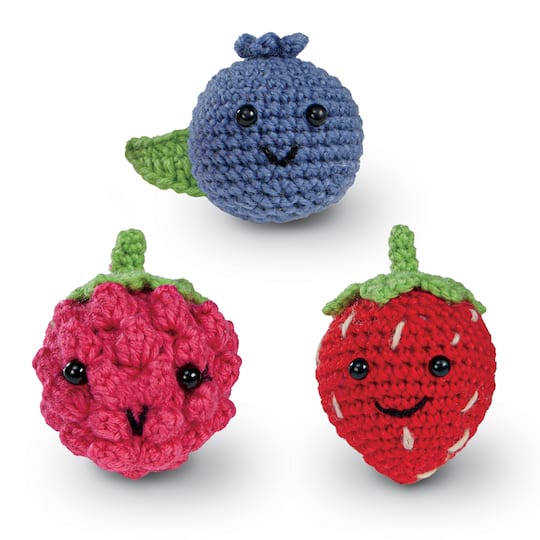 6 Pack: Intermediate Berries Amigurumi Crochet Kit by Loops & Threads®